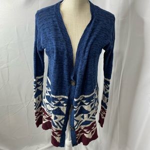Hollister oversized boyfriend cardigan geometric print m/L